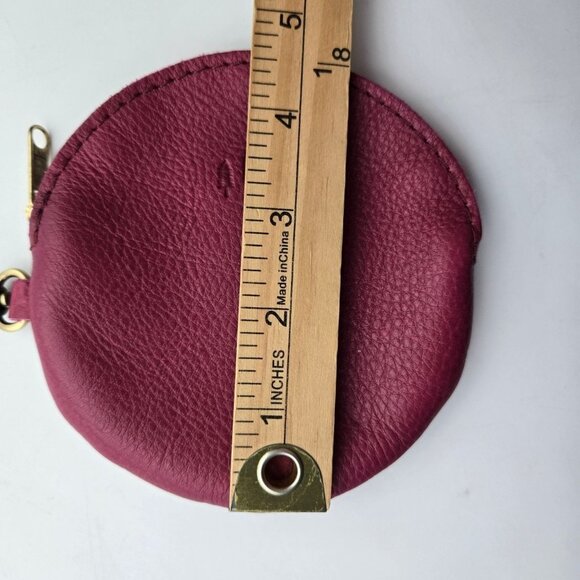 Portland Leather Goods Round Gordita Coin Pouch Bag Charm Wallet Hot Pink - Picture 8 of 9